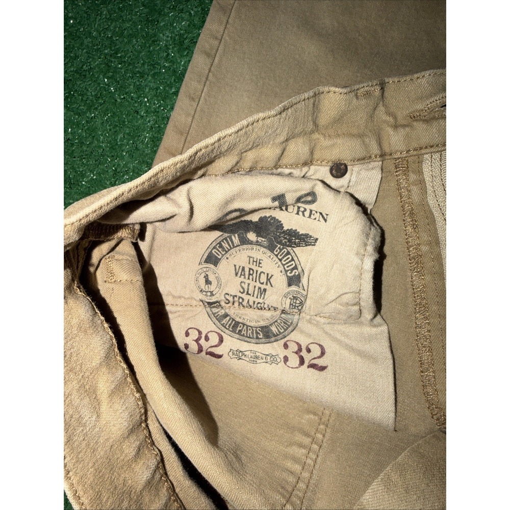 Polo Ralph Lauren Jeans Mens 32x32 Brown Tan Denim Varick Slim Straight - Picture 4 of 6